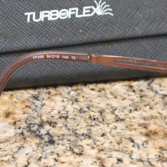 TurboFlex TF368 Glasses Mens Brown Blue FRAMES ONLY Eyeglasses 54mm Eyewear - Picture 10 of 14
